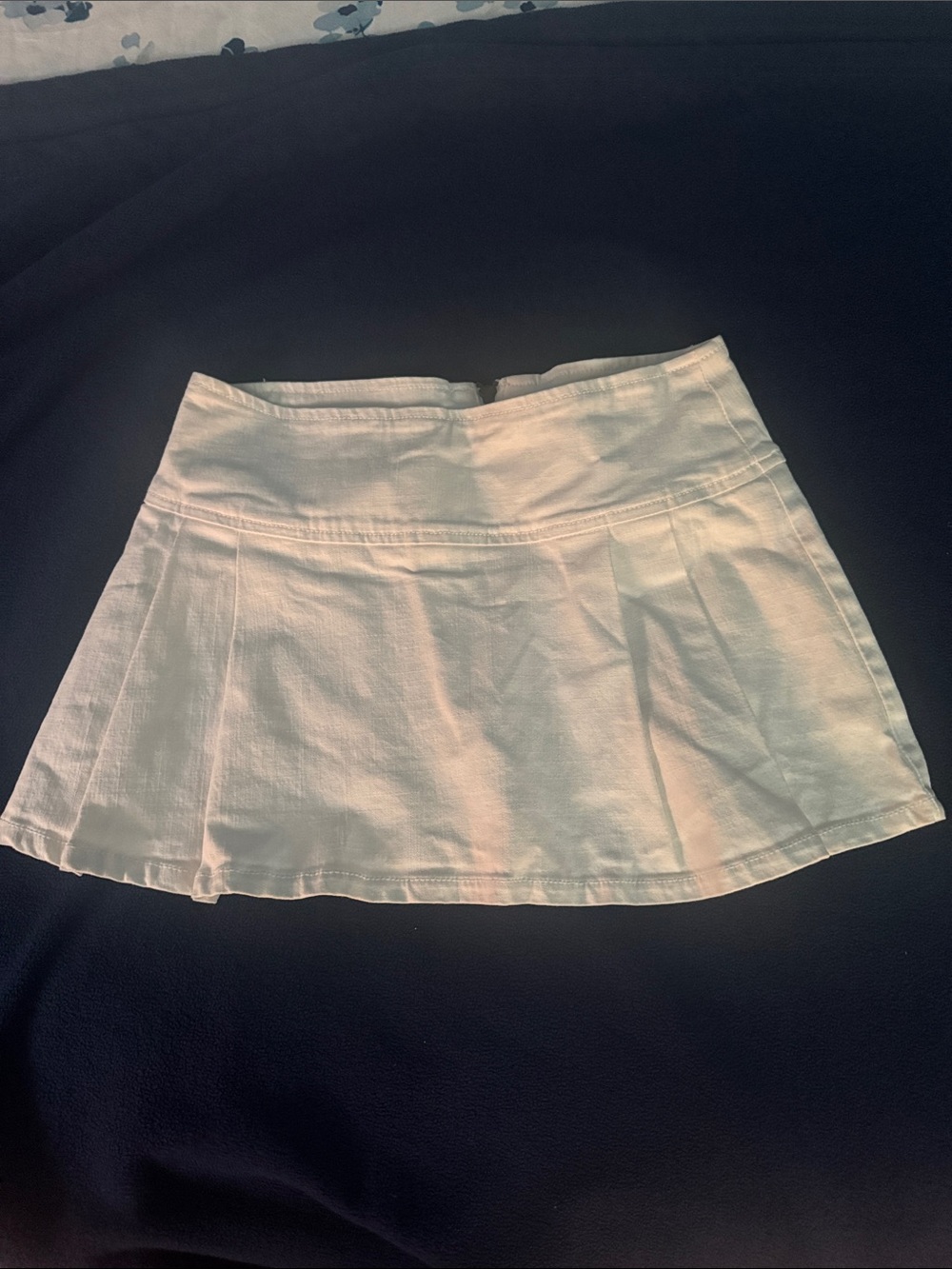 White Pleated Mini Skort